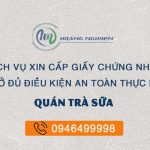 Chứng nhận an toàn thực phẩm cho quán trà sữa