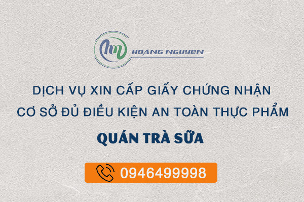 Chứng nhận an toàn thực phẩm cho quán trà sữa